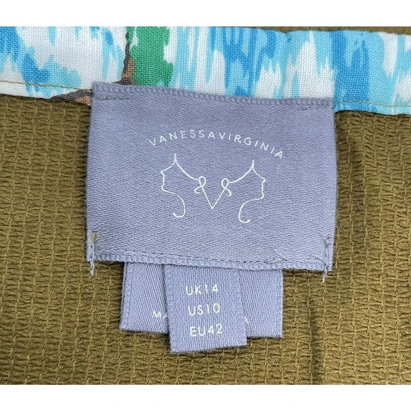 Anthropologie Size 10 Vanessa Virginia Green Mini Skirt - Picture 4 of 6